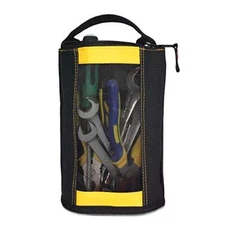 Canvas Zipper Tool Pouch with Mesh Window and Hanging Grommets
