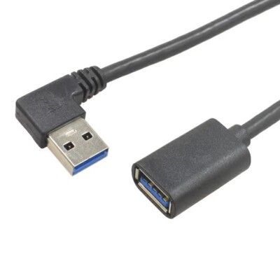 D82 USB 3.0 Verlängerungskabel 30cm Nach Links Abgewinkelter 90° Adapter 5 Gbps