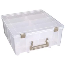 Super Satchel Double Deep Compartment Box Art Storage With 8 Removable Compartme