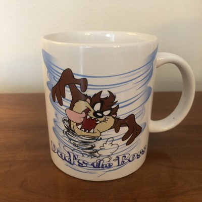 Vintage Warner Brothers Tasmanian Devil Dads The Boss Coffee Cup 1997