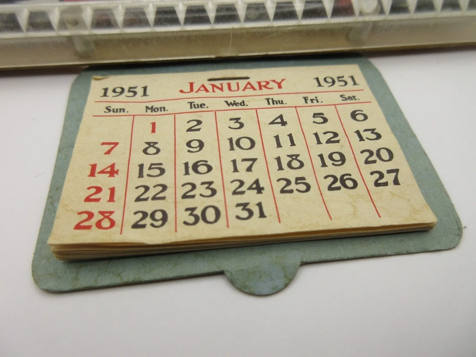 RARE Vtg Alexandria SD Frozen Foods Advertising Lucite Picture w/ 1951 CALENDAR! - Image 2 of 4