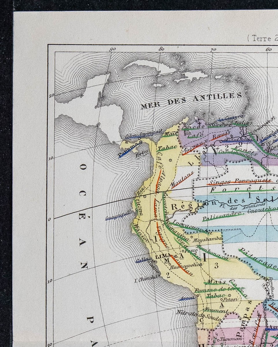 Carte Ancienne Des Antilles Et Amérique Centrale - Levasseur - Périgot, 1874