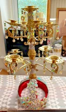Candle Holder Candelabra Shemadan 9 Candles Handmade Egyptian Belly Dance Brass