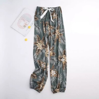 Maya Antonia Cotton-Rayon Tropical Elastic Waist/Pocket/Soft/Light/Yoga Pants