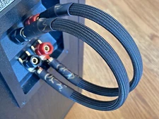 Audiophile Speaker Bi-Wire Jumper Wire OFC Banana/Spade Gold USA 9AWG MUSCULAR