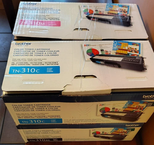 SET OF 4 CMYK GENUINE BROTHER TN-310 TONER CYAN MAGENTA YELLOW BLACK NEW