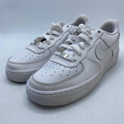 Nike Air Force 1 Low GS Triple White Logo Sneaker 314192-117 Mens Size 6.5 New