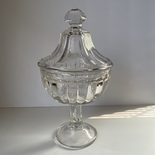 Vintage Clear Glass Covered Compote Candy Dish - Picture 4 of 4