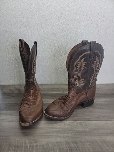 Tony Lama Cowboy Boots Mens 8.5 D CB2676 Vintage  