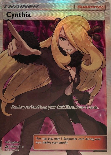 presale - 2/2 cynthia full art 148/156 nm pokemon ultra prism