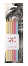 Pastel Pencil Set 6 Colors for Portraits Highly Pigmented Precision Drawing