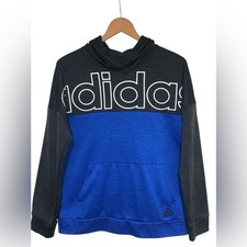 Adidas - Youth/Boys Hooded Sweatshirt Hoodie Blue/Black Size XL