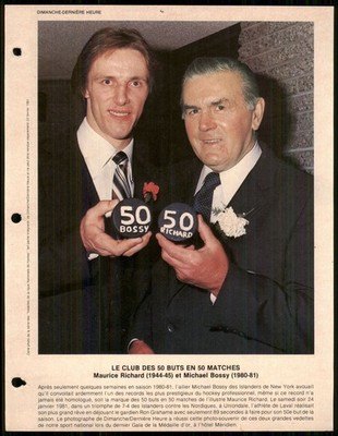 1981-82 DIMANCHE DERNIERE HEURE Maurice Richard Mike Bossy