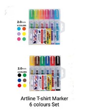 Artline T-Shirt Marker 6 Colours Waterproof Fabric Paint 2.0mm Pens Set