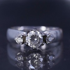 Size 6.5, vintage sterling silver 925 engagement ring with cz