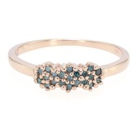 Cavill Damenring 0,17Ct Blaue Diamanten Sterling Silber RoséVergoldet-