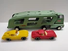 Vintage 1960 Tonka Green Car Carrier # 96 w/ ( 1 )Yellow & ( 1 ) Red 63 corvette