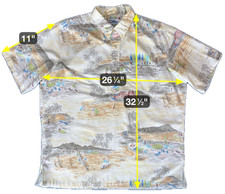 VTG Reyn Spooner Hawaiian Shirt 2XL Beach Surf Tan Short Sleeve Collar Button