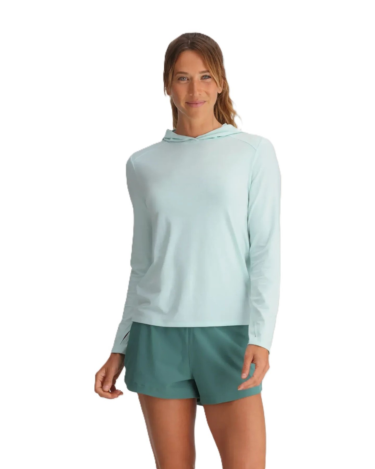 Free Fly Bamboo Shade Hoodie II Women's Sweatshirt, Tropic Sea, Medium
