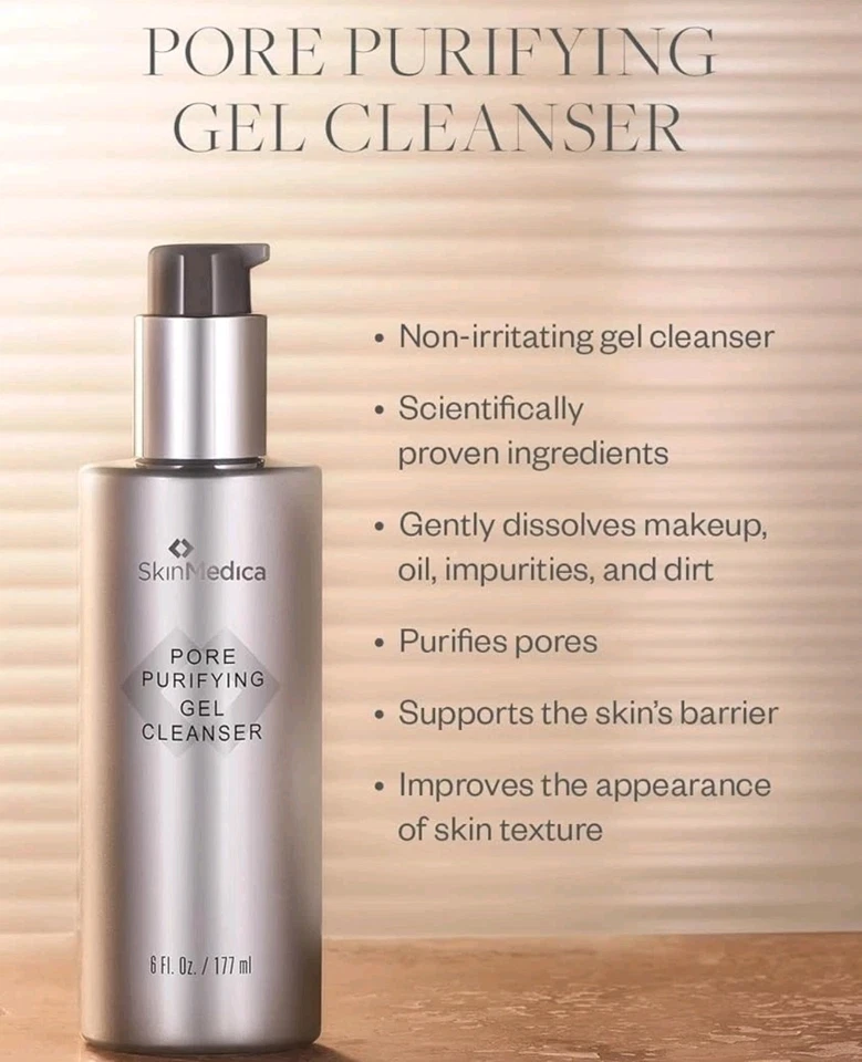 Gel limpiador purificador de poros SkinMedica 177 ml 6 oz NUEVO auténtico Foto 4 de 4