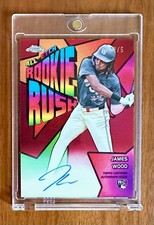 2025 Topps Chrome James Wood Rookie Auto Red Refractor /5 Rare SSP Signature Ink