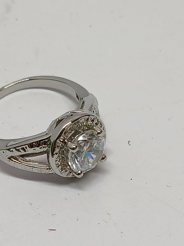 Signed JS Joseph Schmid .925 Sterling Silver Huge Diamond Ring Size 5 - Picture 5 of 10