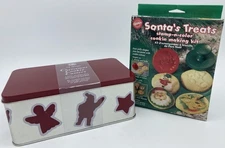 R & M Metal Christmas Holiday Cookie Cutter In Tin & Wilton Cookie Stamps