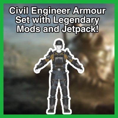 F76   Civil Engineer Armour mit legendären Mods + Jetpack!  Nur PS4/5 und PC.