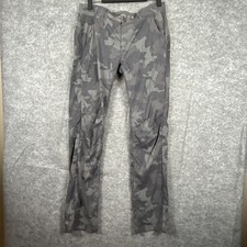 Prana Halle Hiking Pants 12 Green Camo Straight Nylon Stretch Convertible