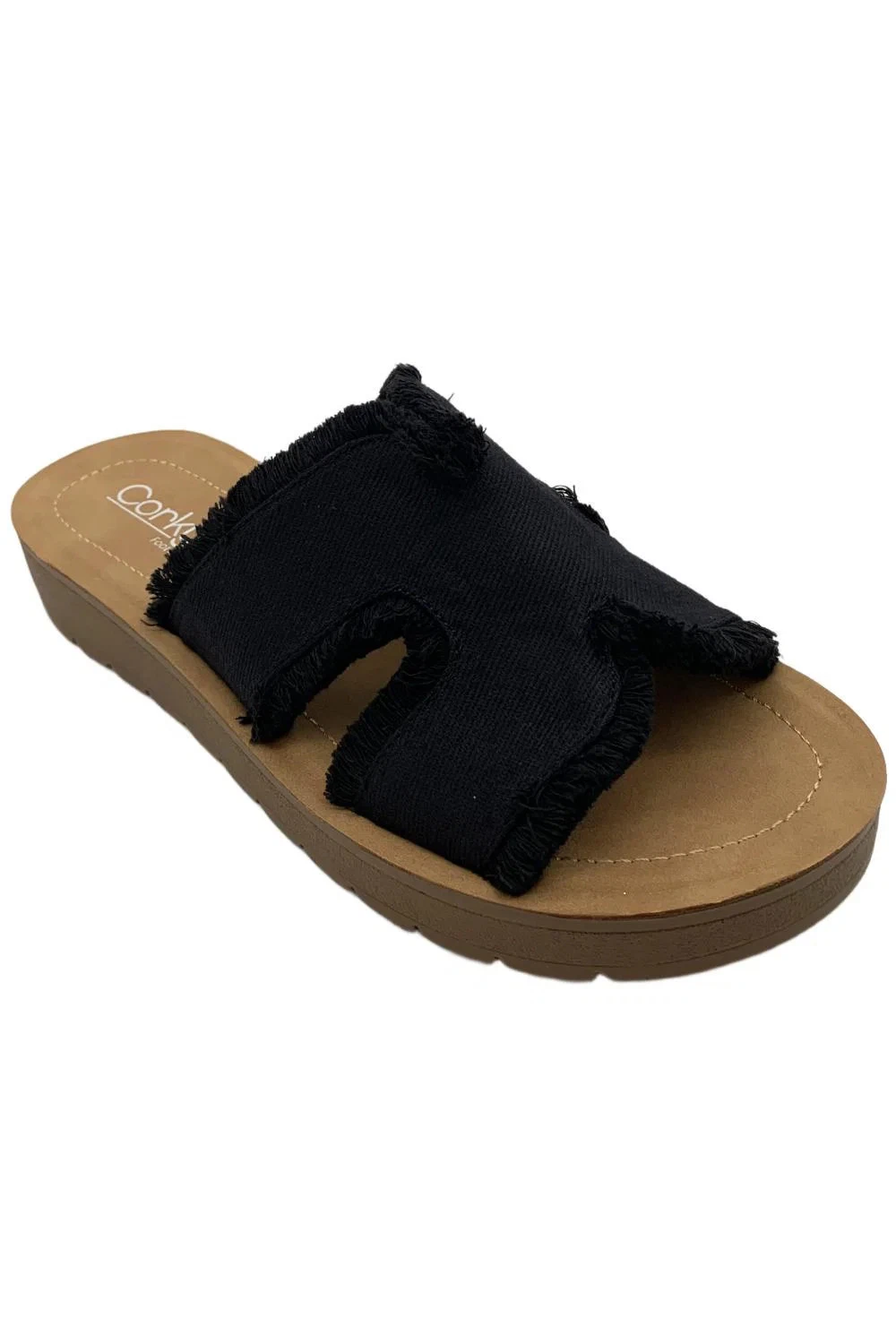 Corkys Women's Hold Please Slip-on Wedged Sandals Black