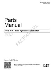 Caterpillar Cat 303.5 CR Mini Hydraulic Excavator Parts Catalog Manual M0123227