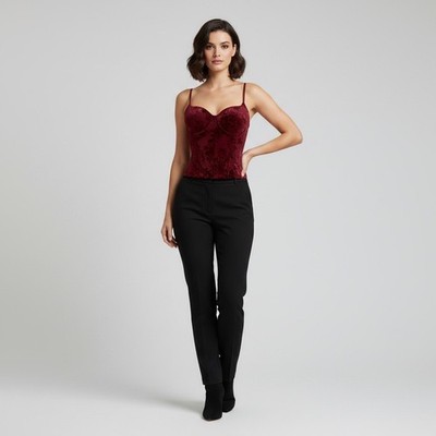 Lulus Burgundy Floral Velvet Corset Top Bra Strap Women s Medium Regular Size