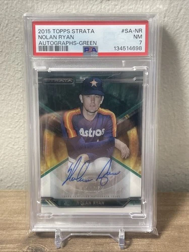 2015 Topps Strata Nolan Ryan Green AUTO 43/75 PSA 7