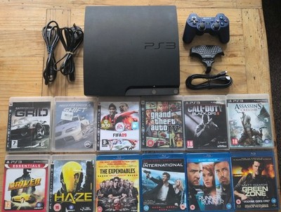 Sony PlayStation 3 Slim 120GB Konsole Bundle Wireless Controller 8 Spiele 4 Film