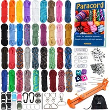 Paracord, 550 Paracord Combo Kit with Jig - 36 Colors Multifunction Paracord ...
