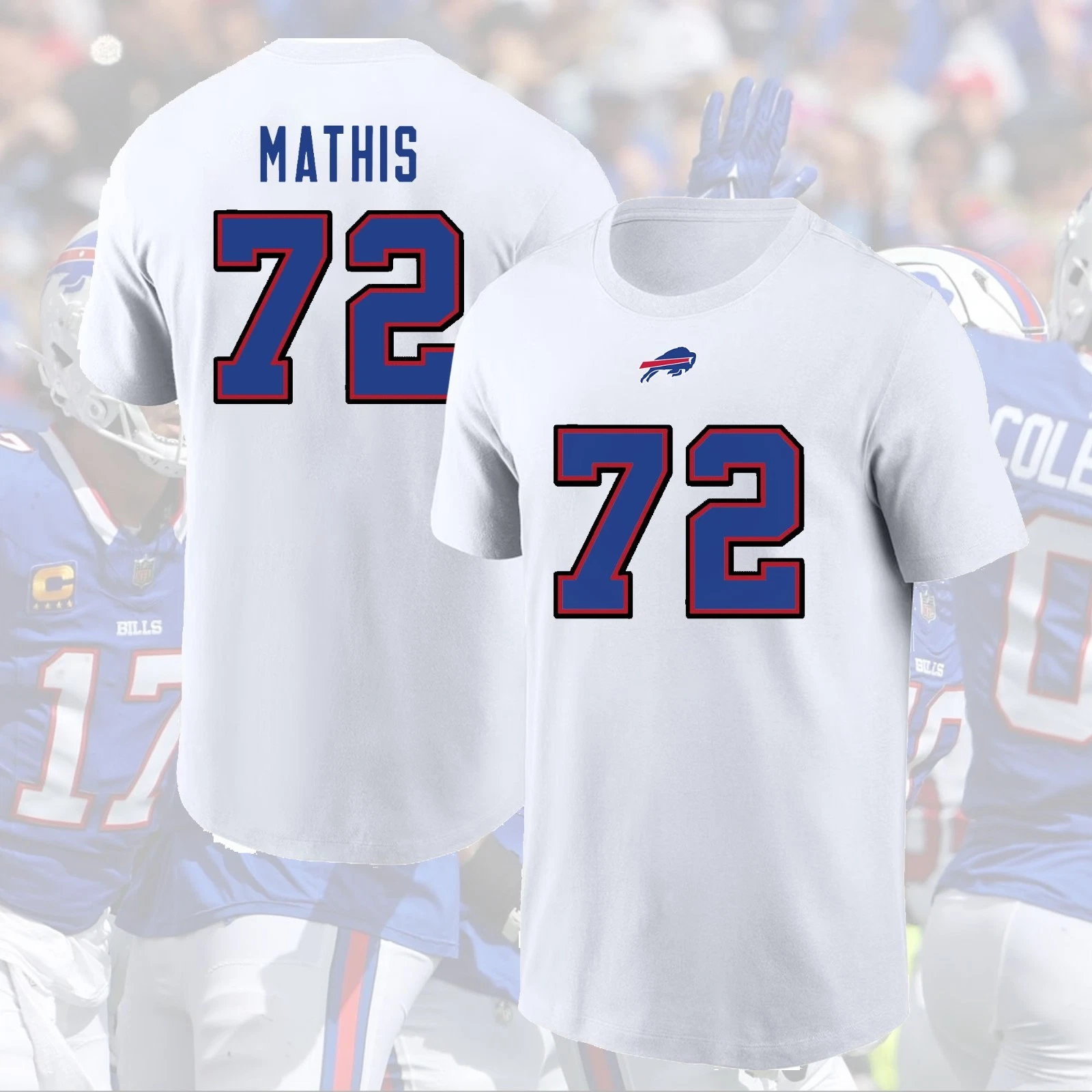 Phi.darian Mathis #72 Bu.FF.lo Bill 2025 Name & Number For Fans