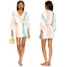 L Space Pfeiffer Wrap Dress Size X Large Paraiso Stripe NWT