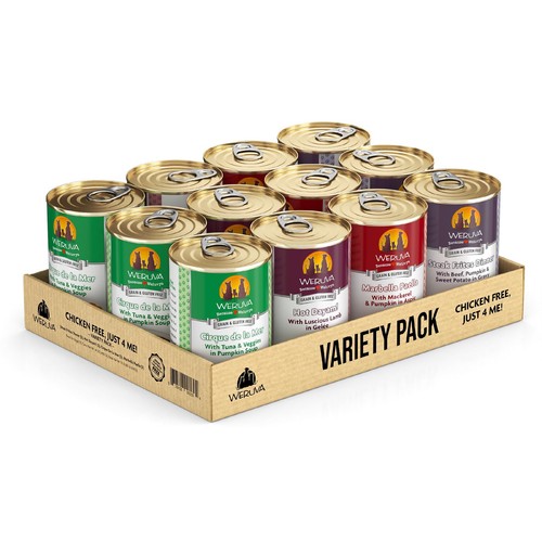 Classic Dog Food, Variety Pack, Chicken Free, Just 4 Me, Wet Dog Food, 14oz C...