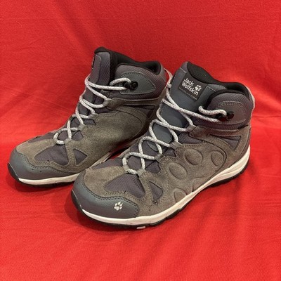 JACK WOLFSKIN US 8 39.5 Hiking Boots Rocksand Texapore Mid Grey Haze