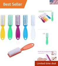 6 Pcs Comfortable Grip Nail Brushes - Multicolor for Effortless Cleaning