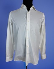 David Donahue Dress Shirt Mens 15.5 34/35 Slim White 100% Cotton