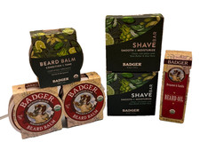 BAGER LOT (3) BEARD BALM (2) SHAVE SOAP PUCK ...