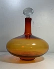 Vintage MCM LARGE BLENKO GLASS AMBERINA DECANTER 13” H DESIGNED BY JOEL MYERS