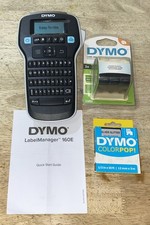 DYMO LabelManager 160E Portable Label Maker, Silver Glitter D1 Tape  2 Labels