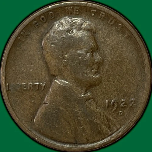 1922-D Lincoln Wheat Cent Fine F Coin #34824