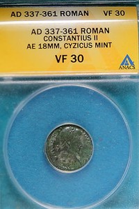 AD337-361 ANACS VF30 ROMAN CONSTANTIUS II CYZICUS MINT! #B7752