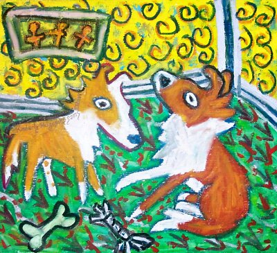 Shelties Play Sable Shetland Sheepdog SHELTIE Dog Pup Pop Art Print 8 x 10 KSAMS
