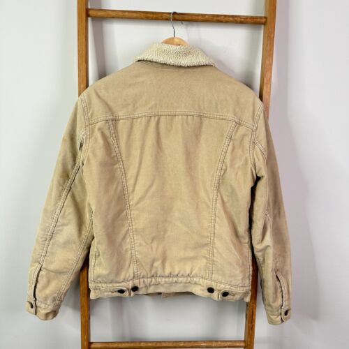 Levi's Corduroy Sherpa Jacket Mens Small Beige Button Long Sleeve - Picture 7 of 14