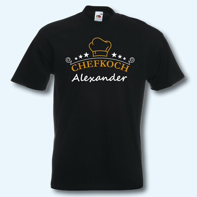 T-Shirt Chefkoch Wunschname Koch Küche Party T-Shirt Fun-Shirt