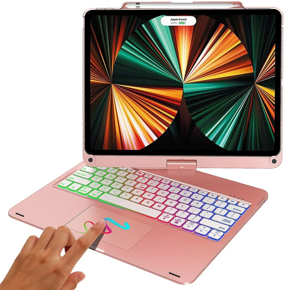 USA 360 Rotable Touchpad Backlit Keyboard Case For iPad Pro 12.9'' 3rd 4/5th Gen - Image 2 of 4